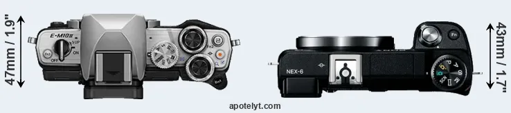 Compare E-M10 II versus NEX-6 top