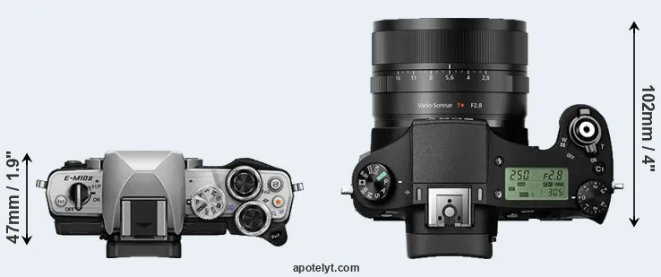 Compare E-M10 II versus RX10 II top