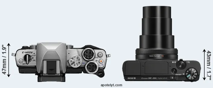 Compare E-M10 II versus RX100 VII top