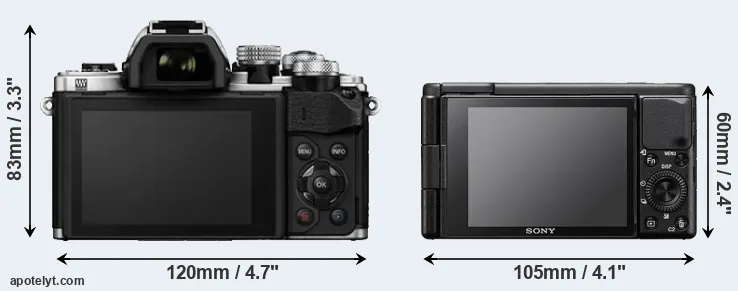 Comparison E-M10 II or ZV-1 rear