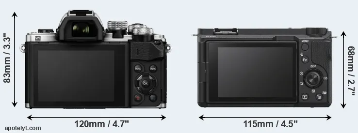 Comparison E-M10 II or ZV-E10 II rear