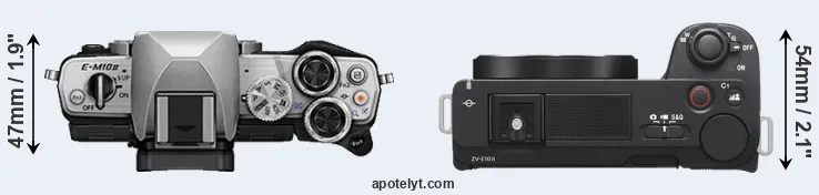 Compare E-M10 II versus ZV-E10 II top