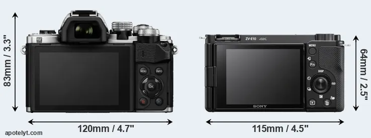 Comparison E-M10 II or ZV-E10 rear