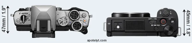 Compare E-M10 II versus ZV-E10 top