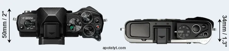 Compare E-M10 III versus E-P3 top