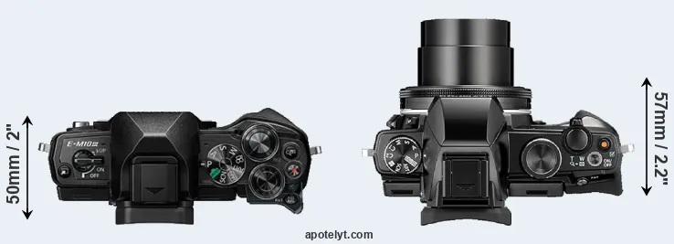 Compare E-M10 III versus Stylus 1 top