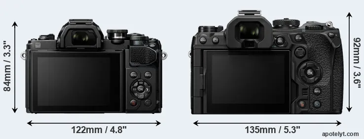 Comparison E-M10 III or OM-1 rear