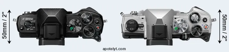 Compare E-M10 III versus OM-5 top