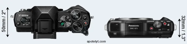 Compare E-M10 III versus GF3 top