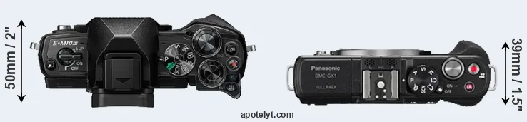 Compare E-M10 III versus GX1 top