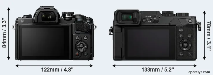 Comparison E-M10 III or GX8 rear