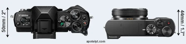 Compare E-M10 III versus TZ100 top