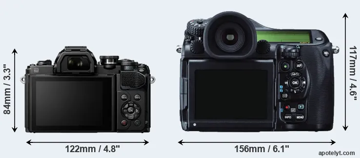 Comparison E-M10 III or 645Z rear