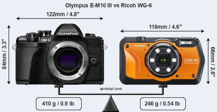 Size Olympus E-M10 III vs Ricoh WG-6