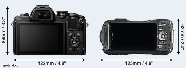 Comparison E-M10 III or WG-60 rear