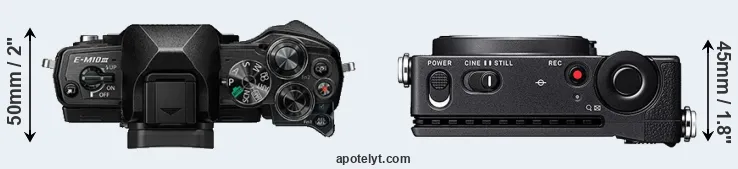 Compare E-M10 III versus fp top