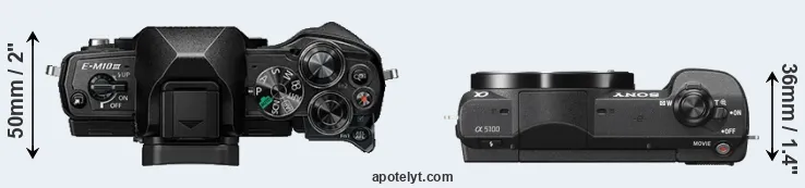 Compare E-M10 III versus A5100 top