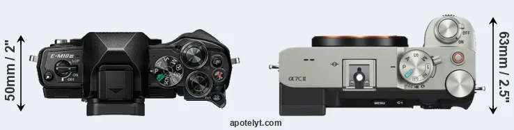 Compare E-M10 III versus A7C II top