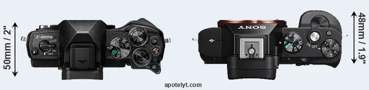 Compare E-M10 III versus A7S top