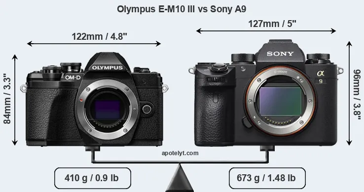 Size Olympus E-M10 III vs Sony A9