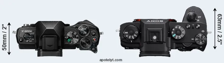 Compare E-M10 III versus A9 top