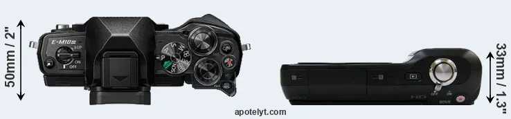 Compare E-M10 III versus NEX-3 top