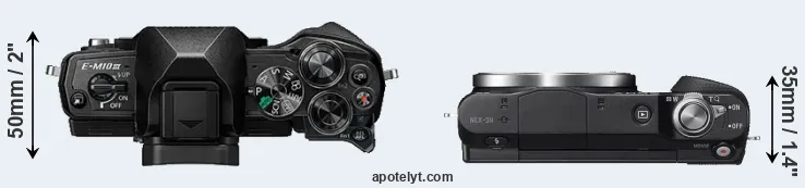 Compare E-M10 III versus NEX-3N top