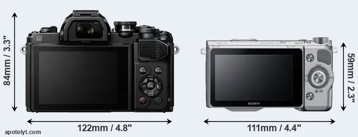 Comparison E-M10 III or NEX-5T rear
