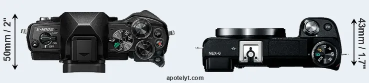 Compare E-M10 III versus NEX-6 top