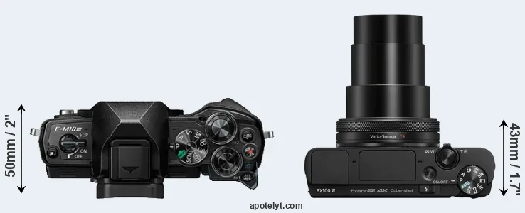 Compare E-M10 III versus RX100 VI top