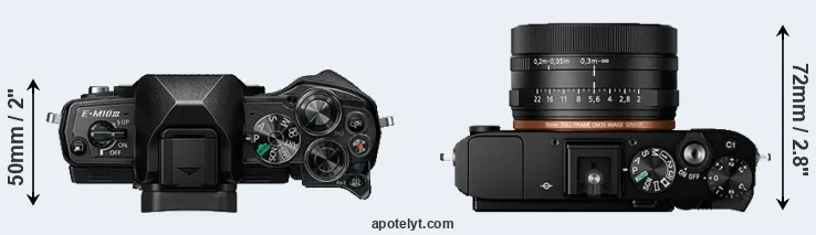 Compare E-M10 III versus RX1R II top