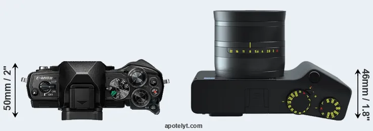Compare E-M10 III versus ZX1 top