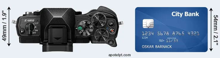E-M10 IV versus credit card top view