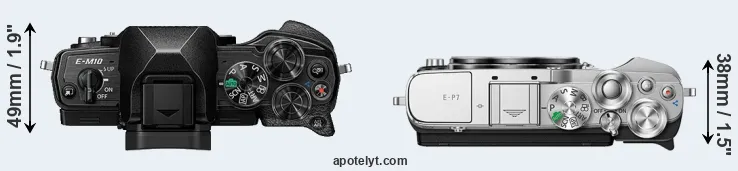 Compare E-M10 IV versus E-P7 top