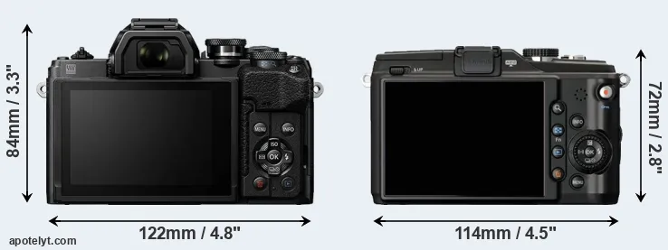 Comparison E-M10 IV or E-PL2 rear