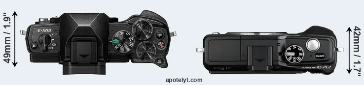 Compare E-M10 IV versus E-PL2 top