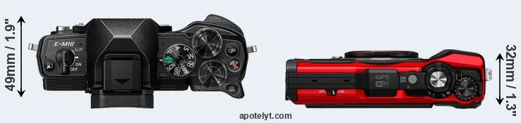 Compare E-M10 IV versus TG-6 top