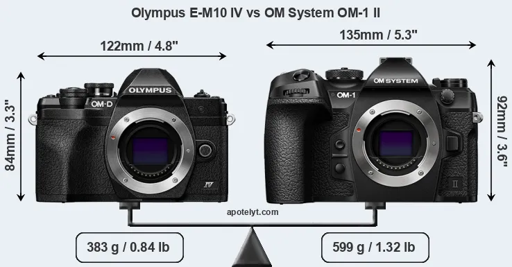 Size Olympus E-M10 IV vs OM System OM-1 II