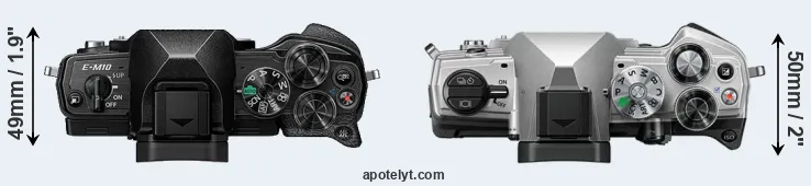 Compare E-M10 IV versus OM-5 top
