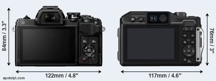 Comparison E-M10 IV or FT7 rear