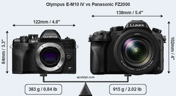 Size Olympus E-M10 IV vs Panasonic FZ2000