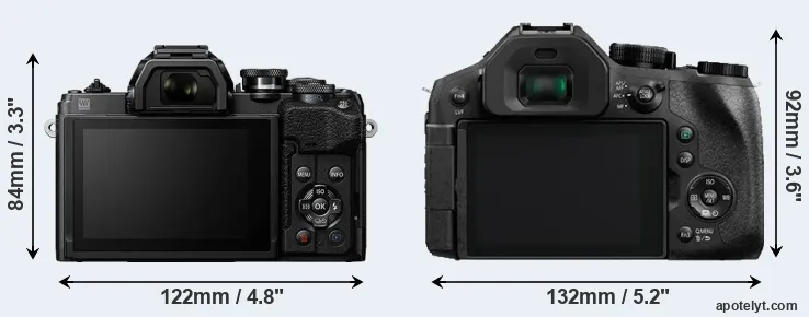Comparison E-M10 IV or FZ300 rear
