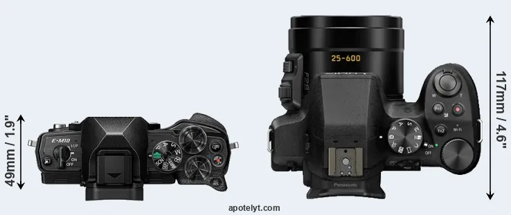 Compare E-M10 IV versus FZ300 top
