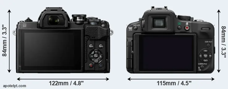 Comparison E-M10 IV or G3 rear