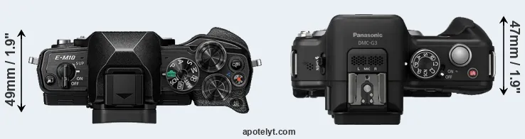 Compare E-M10 IV versus G3 top