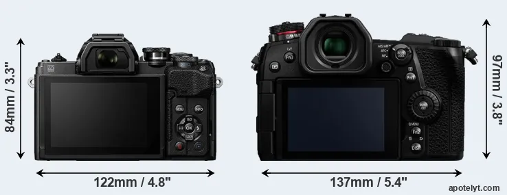 Comparison E-M10 IV or G9 rear