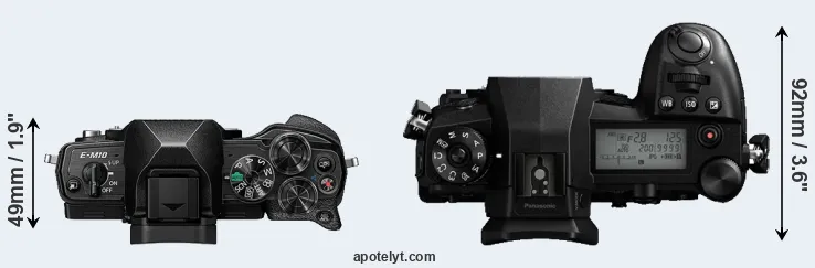 Compare E-M10 IV versus G9 top