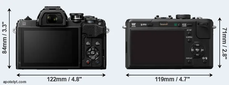 Comparison E-M10 IV or GF1 rear