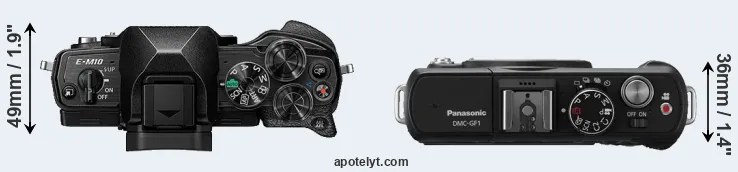 Compare E-M10 IV versus GF1 top
