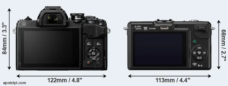 Comparison E-M10 IV or GF2 rear